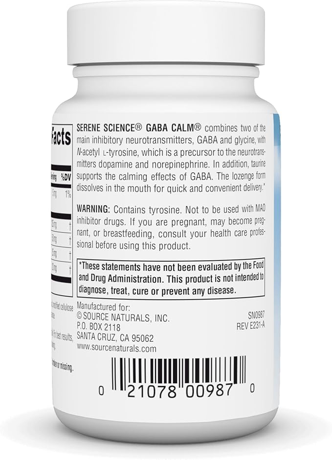 Source Naturals Serene Science, GABA Calm 60 Lozenges