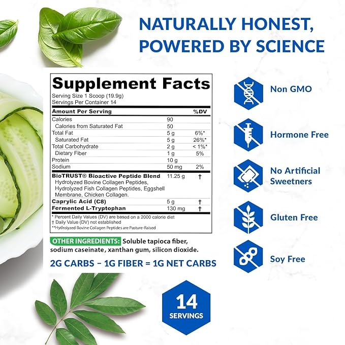 BioTrust Multi Collagen Protein Powder + Keto MCT Oil – 5 Types (I, II, III, V, X) & 100% Caprylic Acid C8 - Support Elevated Ketones, Metabolism, Joints & Beauty All in 1 Collagen Powder (Unflavored)