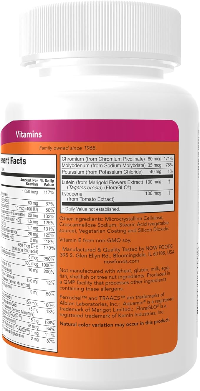 NOW Supplements, Daily Vits™, One Tablet 100 Tablets