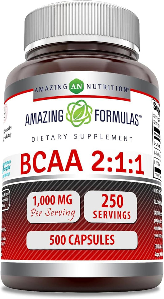 Amazing Formulas BCAA 2:1:1 1000 Mg (1 Pack, 500 Count)