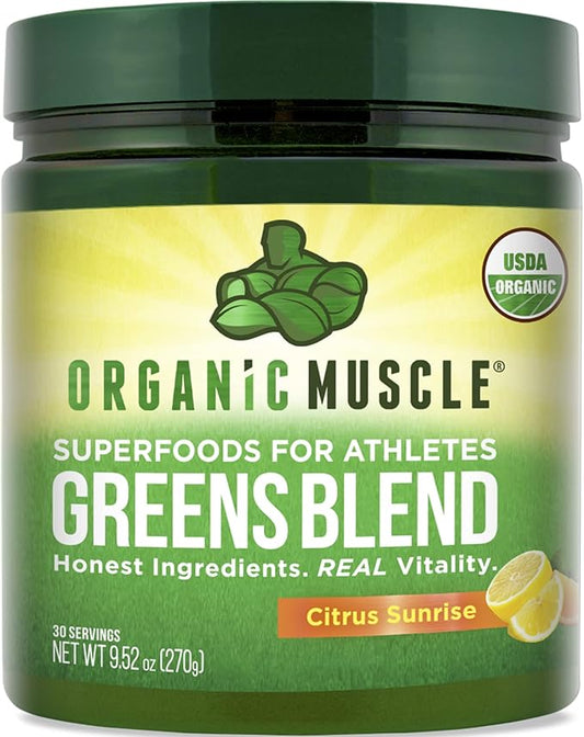 Organic Muscle Superfood Greens Powder Drink Mix 30 Servings