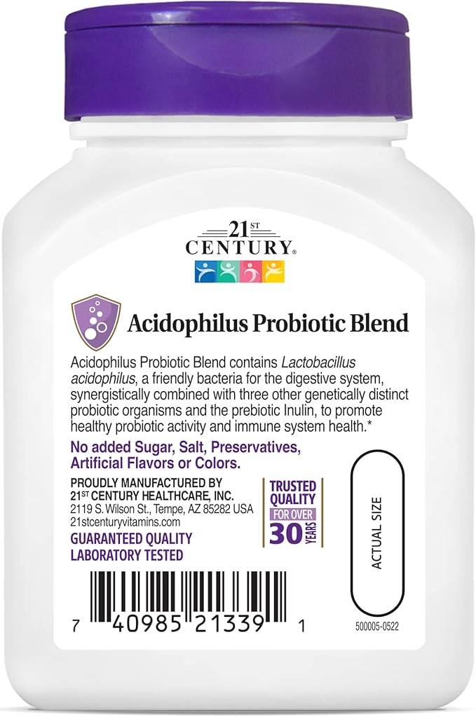 21st Century Acidophilus Capsules, 100 Count (21339)