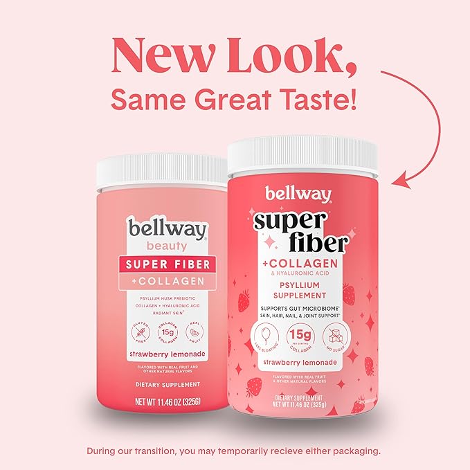 Bellway Super Fiber Powder + Collagen (2 Pack), (22.92 oz)