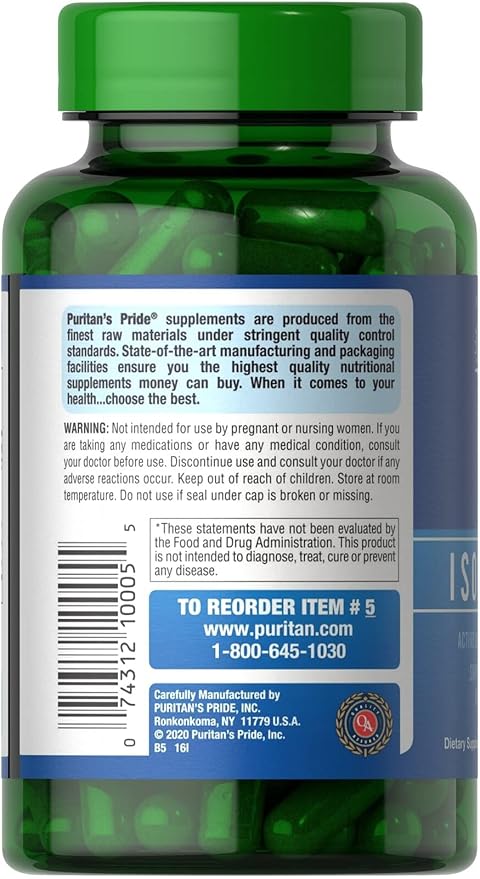 Puritan's Pride Non-GMO Soy Isoflavones Capsule 750 Mg, 120 ct