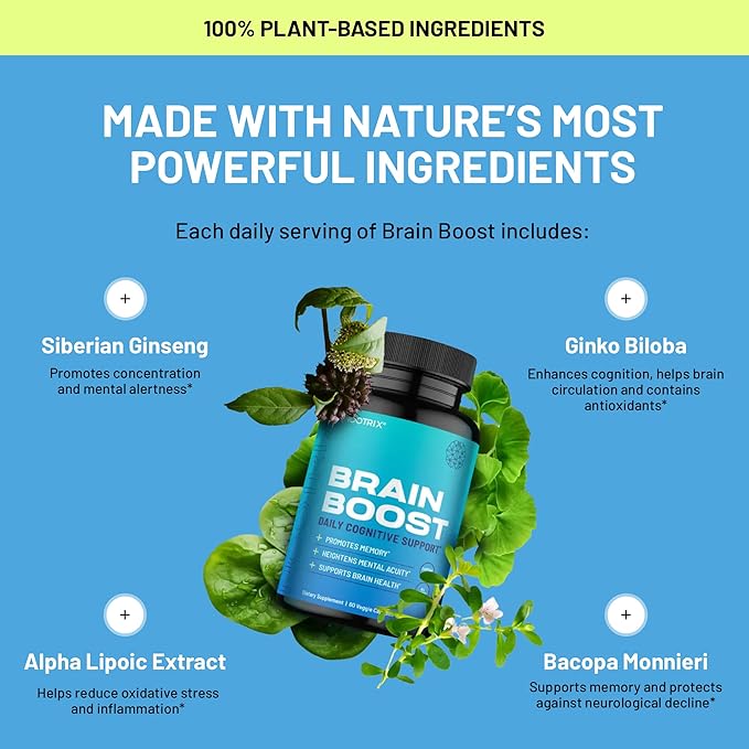 Brain Boost Nootropic Supplement 240 Capsules