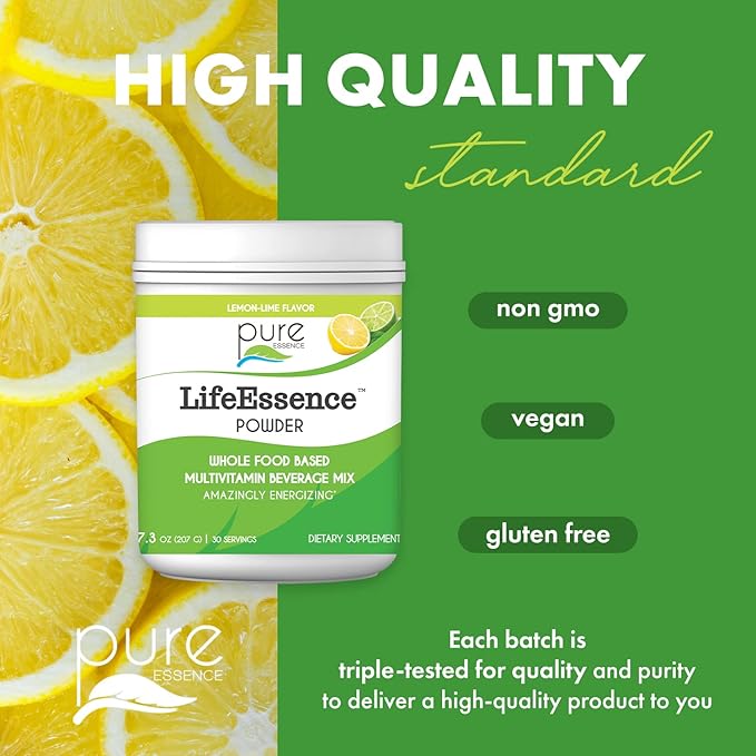 PURE ESSENCE LABS LifeEssence Multivitamin Powder D3, B12, B12, and 7.3 oz