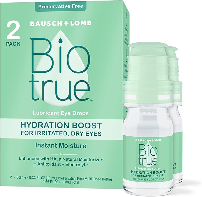 Biotrue Hydration Boost Eye Drops, Preservative 0.33 FL (10 mL) 2 Count 1)