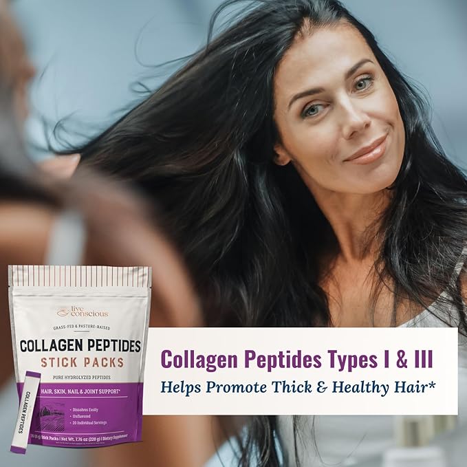 Live Conscious Collagen Peptides Powder Unflavored Packets 20