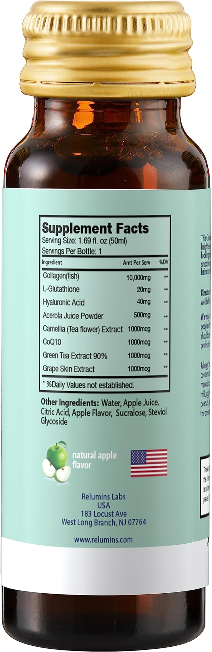 Relumins Advance Rejuvenating Collagen Beauty Drink CoQ10, EGCG, 50mL Drinks 3 Packs
