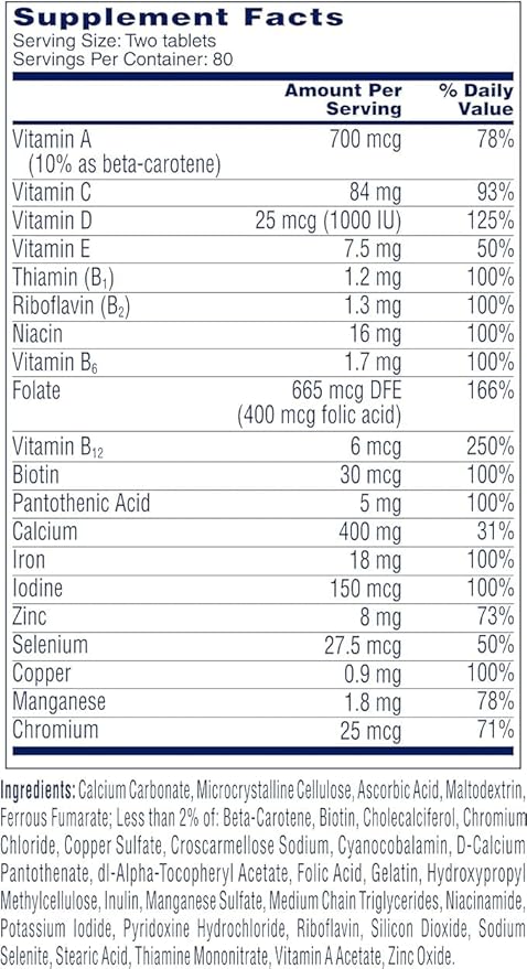 ONE A DAY Women’s Petites Multivitamin,Supplement 160 Count 2)