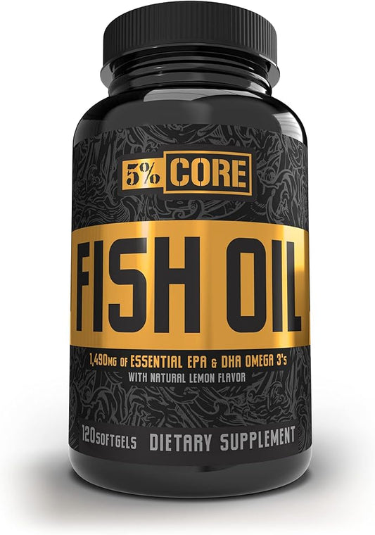 5% Nutrition Core Fish Oil Supplement 2,500 mg 3 Fatty (60 Servings 120 Softgels)