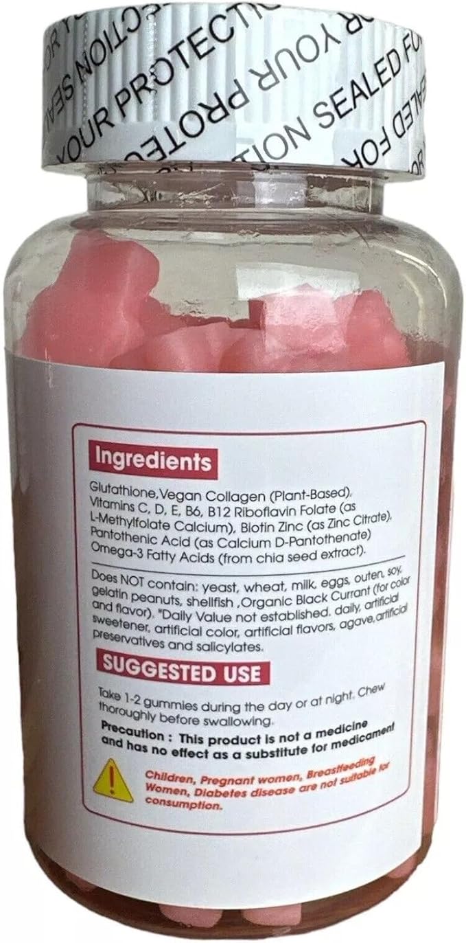 Nature Glow Glutathione Collagen Strawberry Flavor 60 Chewable 2 Box, 1 Count 120), Pink
