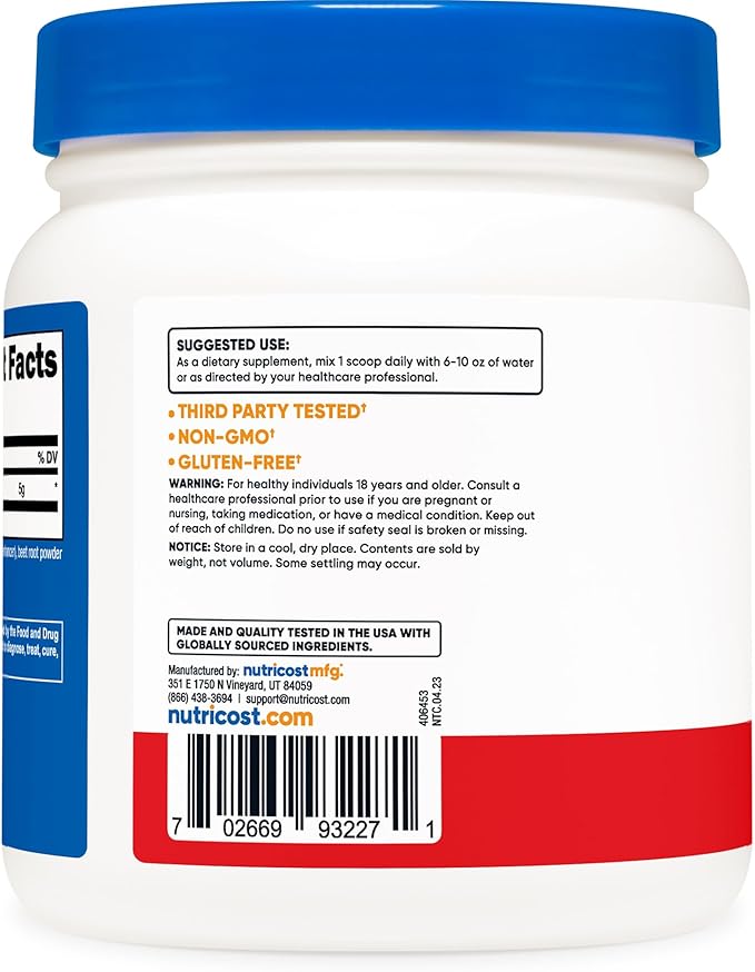 Nutricost L-Glutamine Powder 500 Grams (Fruit