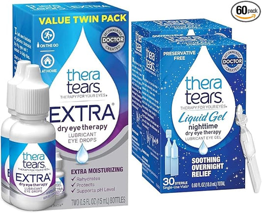 TheraTears Extra Dry Eye Therapy Lubricant 0.5 fl 2 Count 30 Vials, 60 Count