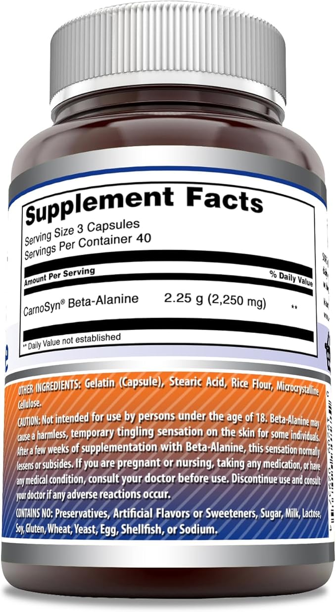 Amazing Formulas Beta Alanine Supplement 2250 Mg 120 Capsules