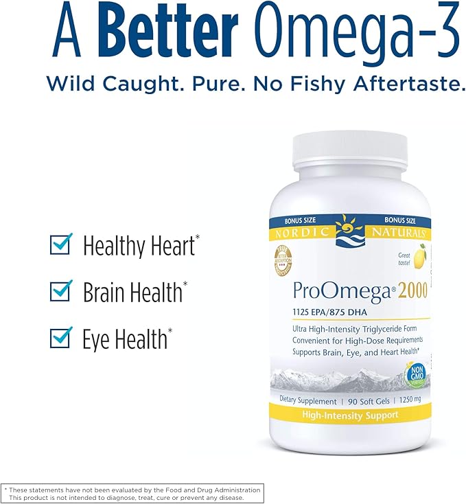Nordic Naturals ProOmega 2000, Lemon Flavor 90 Soft 2150 mg Omega-3 - 45 Servings