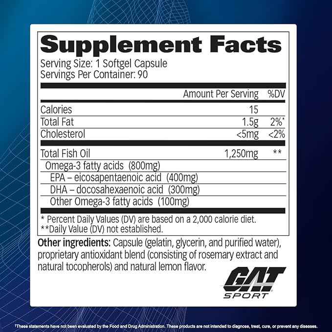 GAT Sport Essentials Omega-3 Purified Fish 90 Softgels