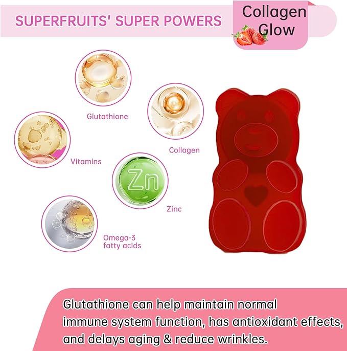 Glutathione Collagen Glow Gummies for Women, 60/120Pcs Korean (2)