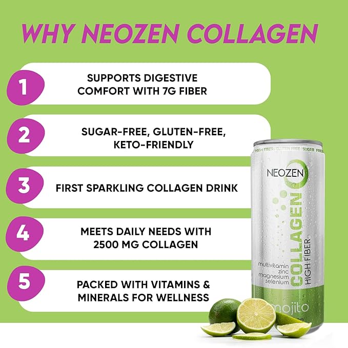 NEOZEN Collagen Sparkling Drink with Dietary Fiber 11.2 fl (12 Pack)