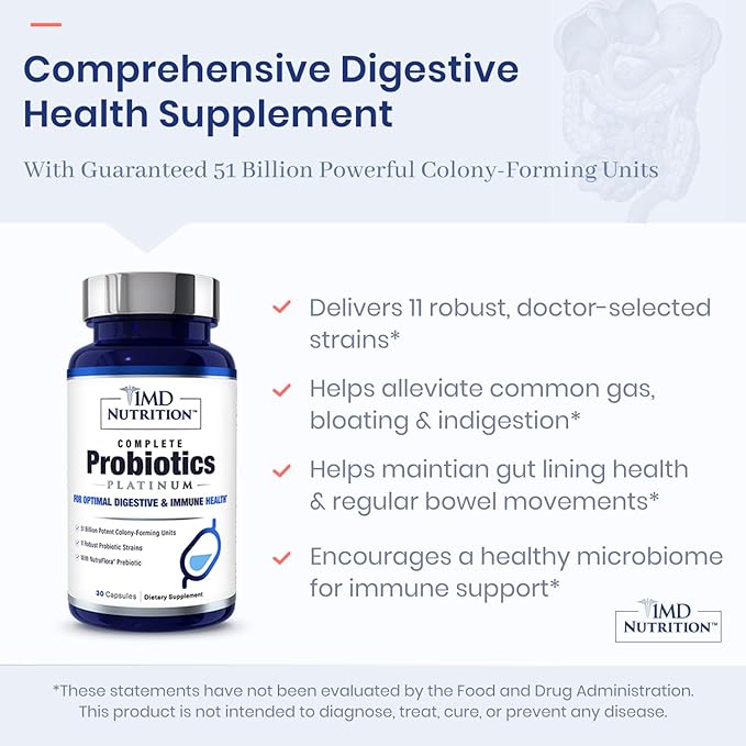 1MD Complete Probiotics Platinum 51 Billion 11 Strains, 30 Vegetable (3-Pack)