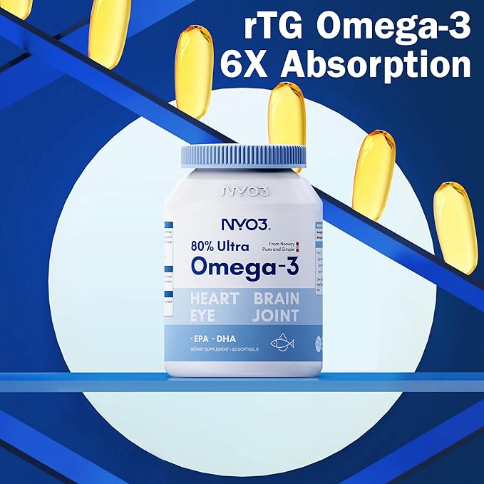 Fish Oil Supplement 2000 mg, 80% 3 with 3 Fatty 60 Softgels 60 Day