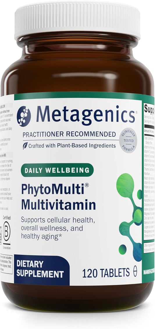 Metagenics PhytoMulti Multivitamin Without Iron 20+ Essential B6, Lutein, 120 Tablets