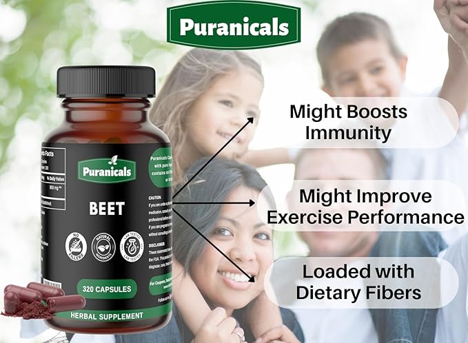 Beet Premium 320 Capsules Nitric Oxide Booster 900 mg 100% Pure