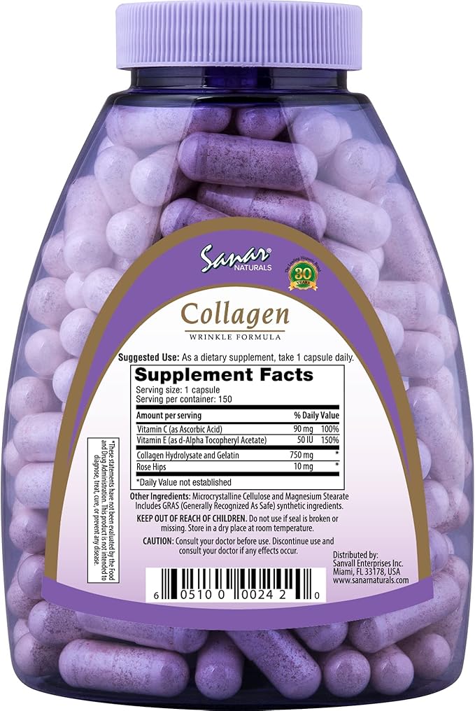 Sanar Naturals Collagen Pills with Vitamin 150 Capsules