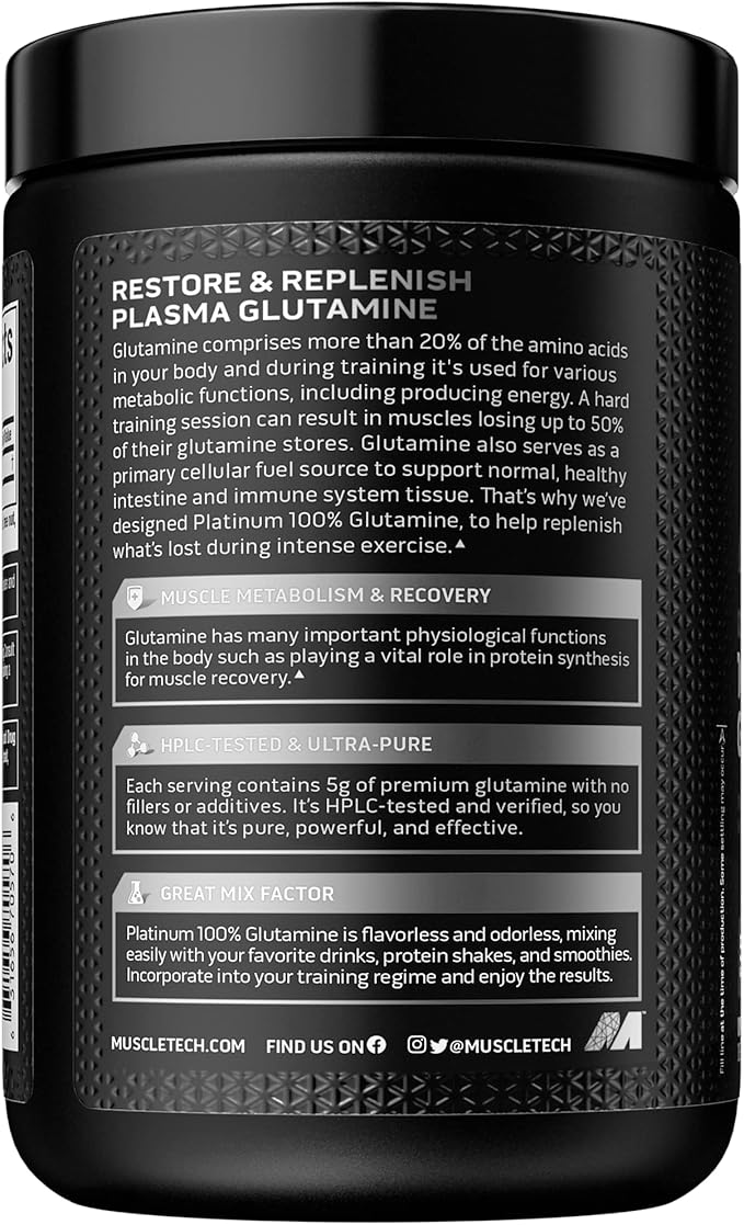 Glutamine Powder | MuscleTech 100% Pure (60 Servings)