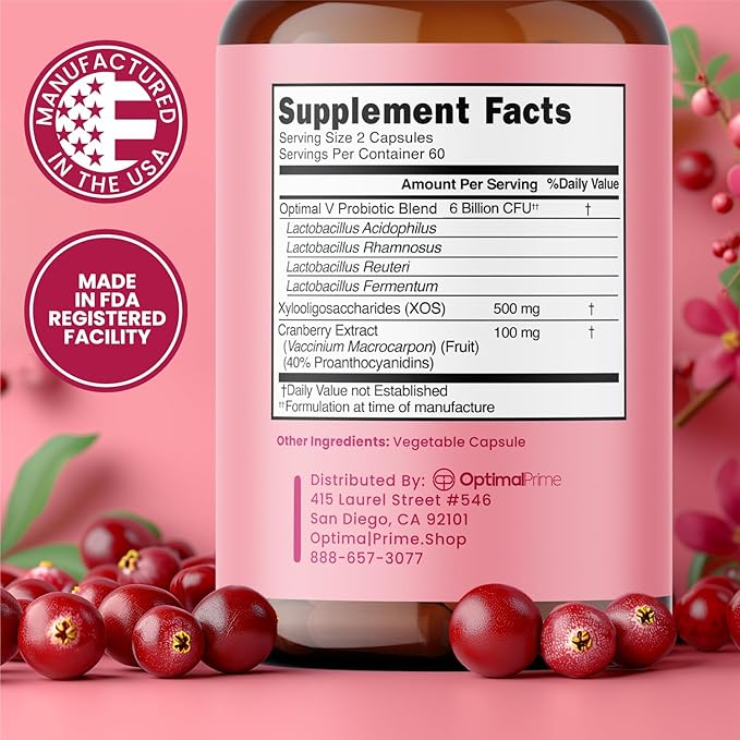 Vaginal Probiotics for Women with Prebiotics, 2 Month 120 Capsules