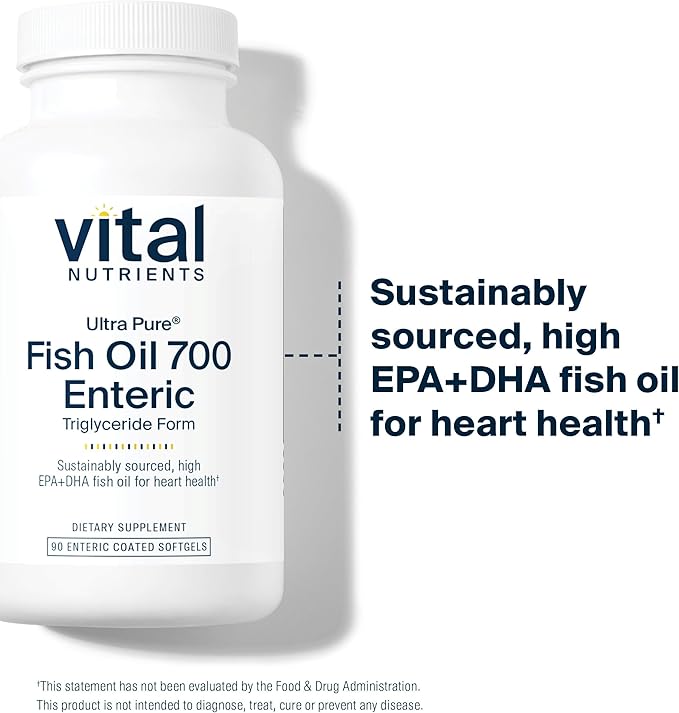 Vital Nutrients Ultra Pure® Fish Oil 700 Enteric Omega-3 Fatty 90 Count