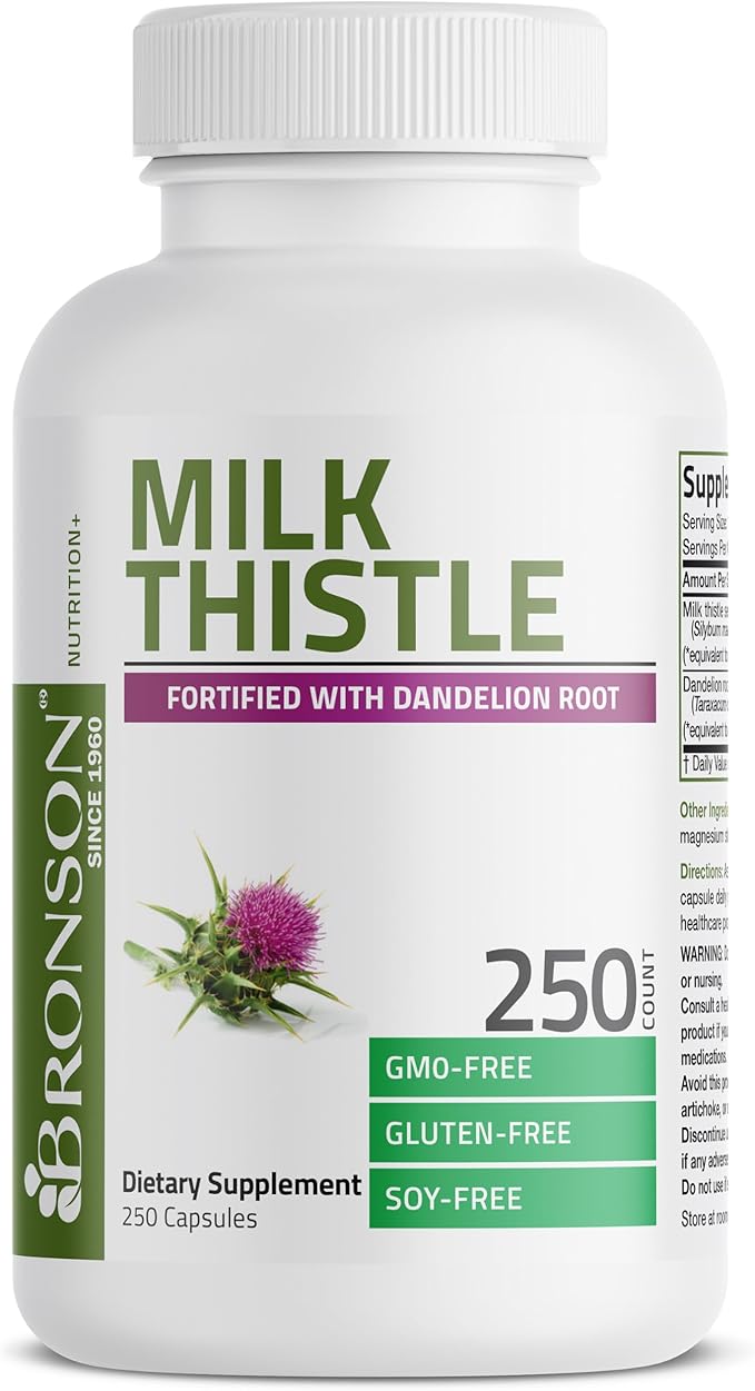 Bronson Milk Thistle Silymarin Marianum & 250 Capsules