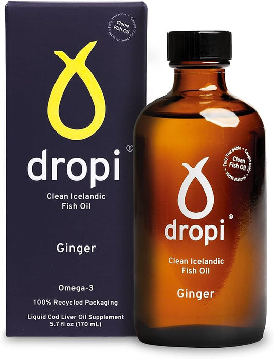 Dropi Omega 3 Fish Oil Liquid, Ginger Omega-3s EPA, 5.7 Fl