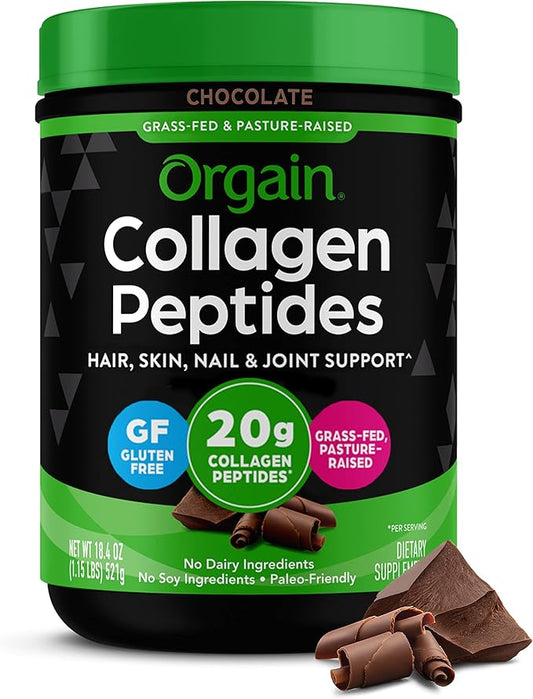 Orgain Hydrolyzed Collagen Peptides Powder 20g Grass 1lb