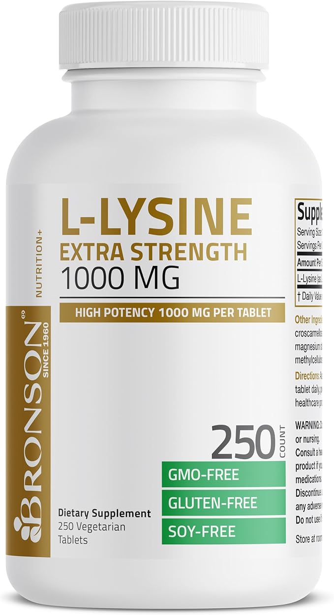 Bronson L-Lysine Extra Strength 1000 MG 250 Vegetarian