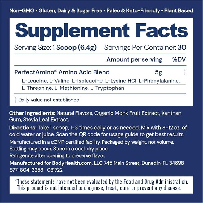 BodyHealth PerfectAmino Powder 30 Servings