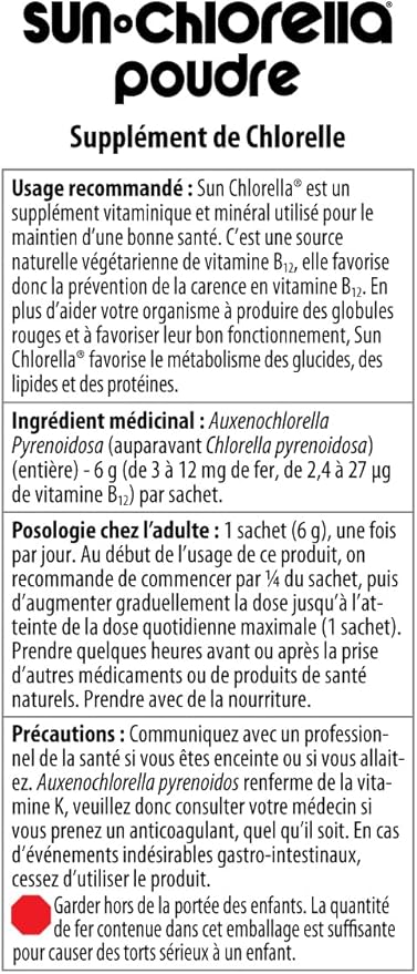 Sun Chlorella Powder Green Algae Superfood Supplement Supports Whole Body Wellness Immune Defense, Gut Health & Natural Energy Boost - Chlorophyll, B12, Protein, Non-GMO - 30 Packets