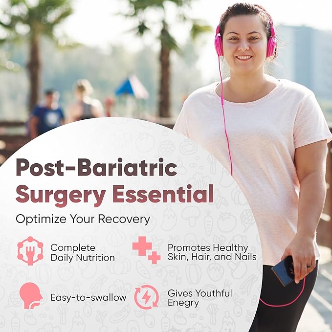 Bariatric Multivitamin with Iron for Post-Bariatric Surgery 42 Fruit 120 Capsules, 2 Month
