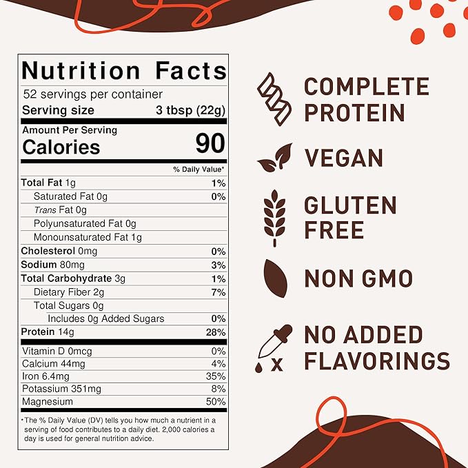 Organic Vegan Hemp Heart Protein Powder, 4 Simple (40oz)