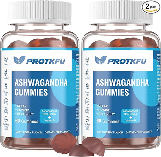 2 Pack Ashwagandha Gummies & Vitamin