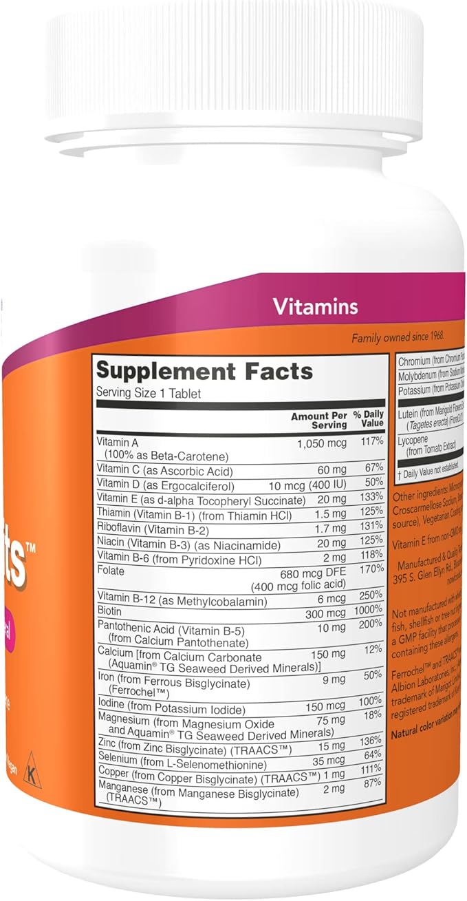 NOW Supplements, Daily Vits™, One Tablet 100 Tablets