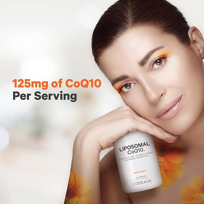 Codeage Liposomal CoQ10 Supplement 125mg Coenzyme Q10 - 2 Month 60 Capsules