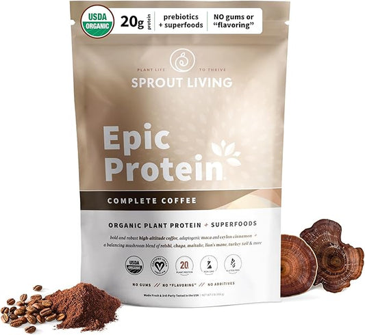 Sprout Living, Epic Protein, Plant Based 20 Grams (1 Pound, 12 Servings)