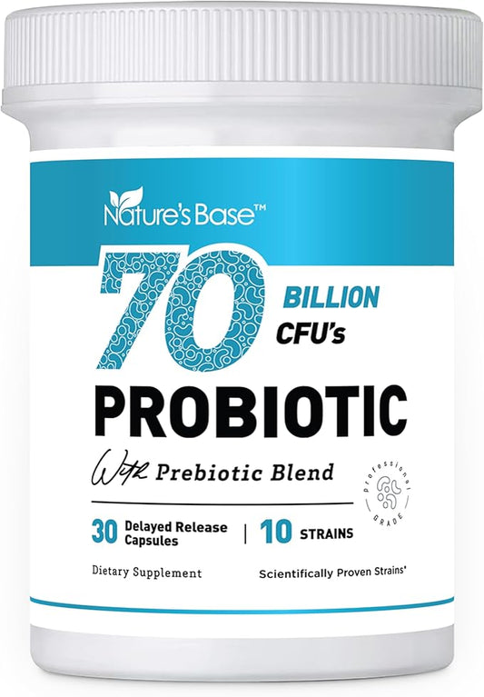 NATURE'S BASE Probiotics 70 Billion CFU 10 Strains (30 Caps)