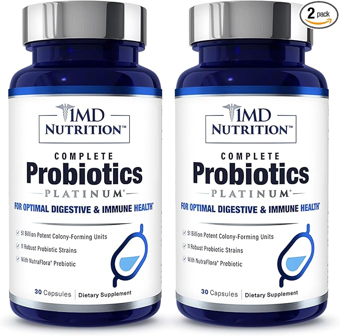 1MD Complete Probiotics Platinum 51 Billion 11 Strains, 30 Vegetable (2-Pack)