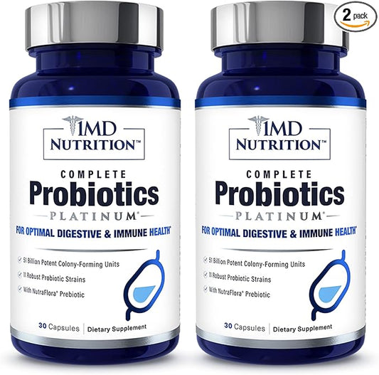 1MD Complete Probiotics Platinum 51 Billion 11 Strains, 30 Vegetable (2-Pack)