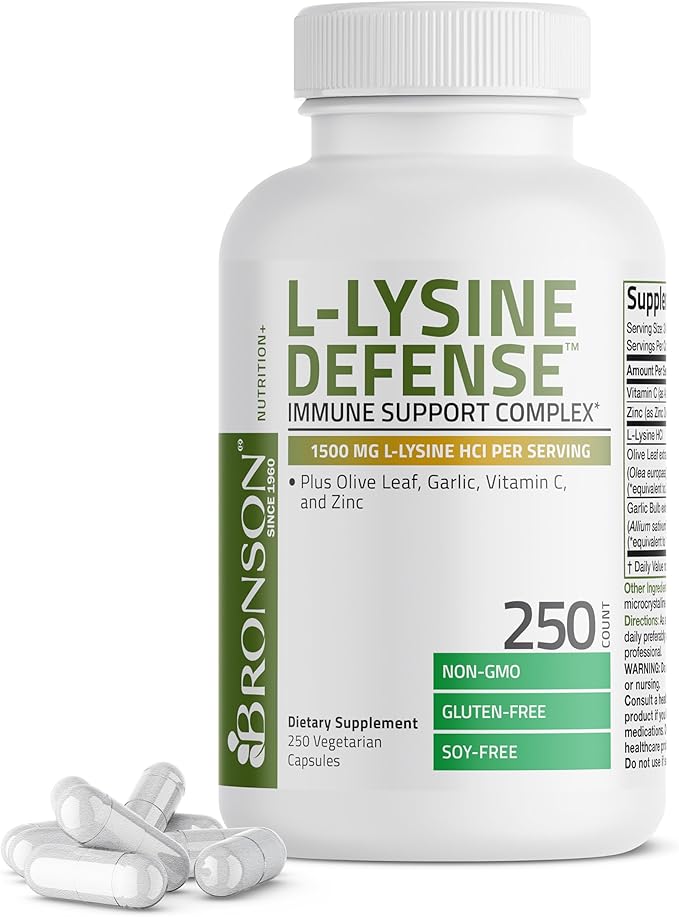 Bronson L-Lysine Defense Immune Support Complex 1500 MG 250 Vegetarian