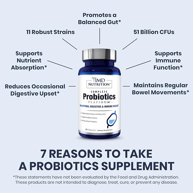 1MD Complete Probiotics Platinum 51 Billion 11 Strains, 30 Vegetable (2-Pack)