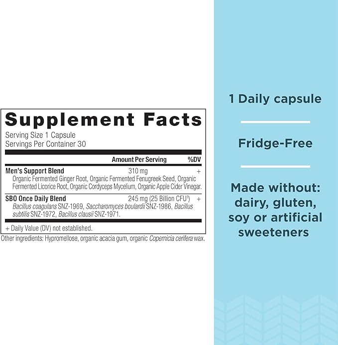 Probiotics for Men by Ancient Nutrition, 30 Ct, 25 Billion