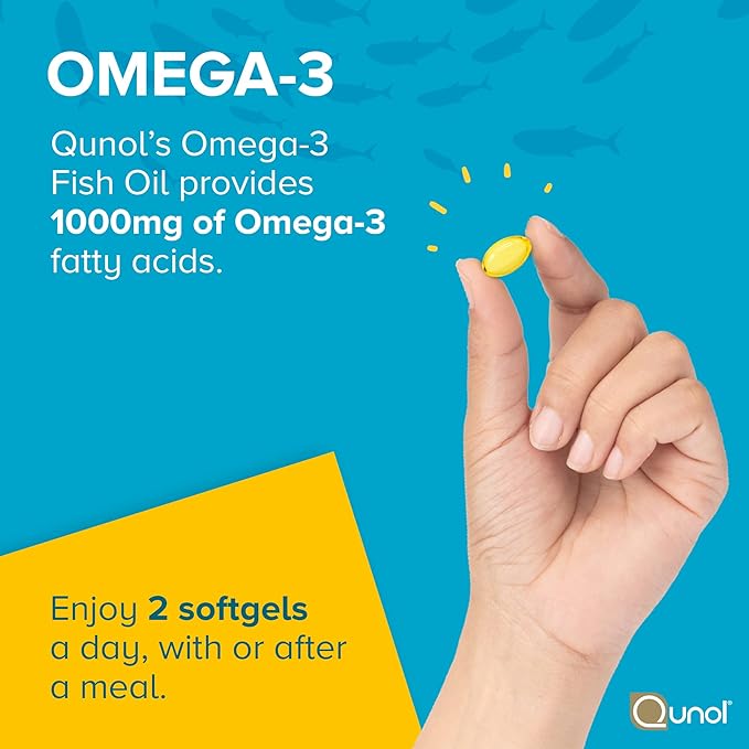 Qunol Fish Oil Omega 3 Mini 1000mg Omega 3 EPA 3 Month 180 Count